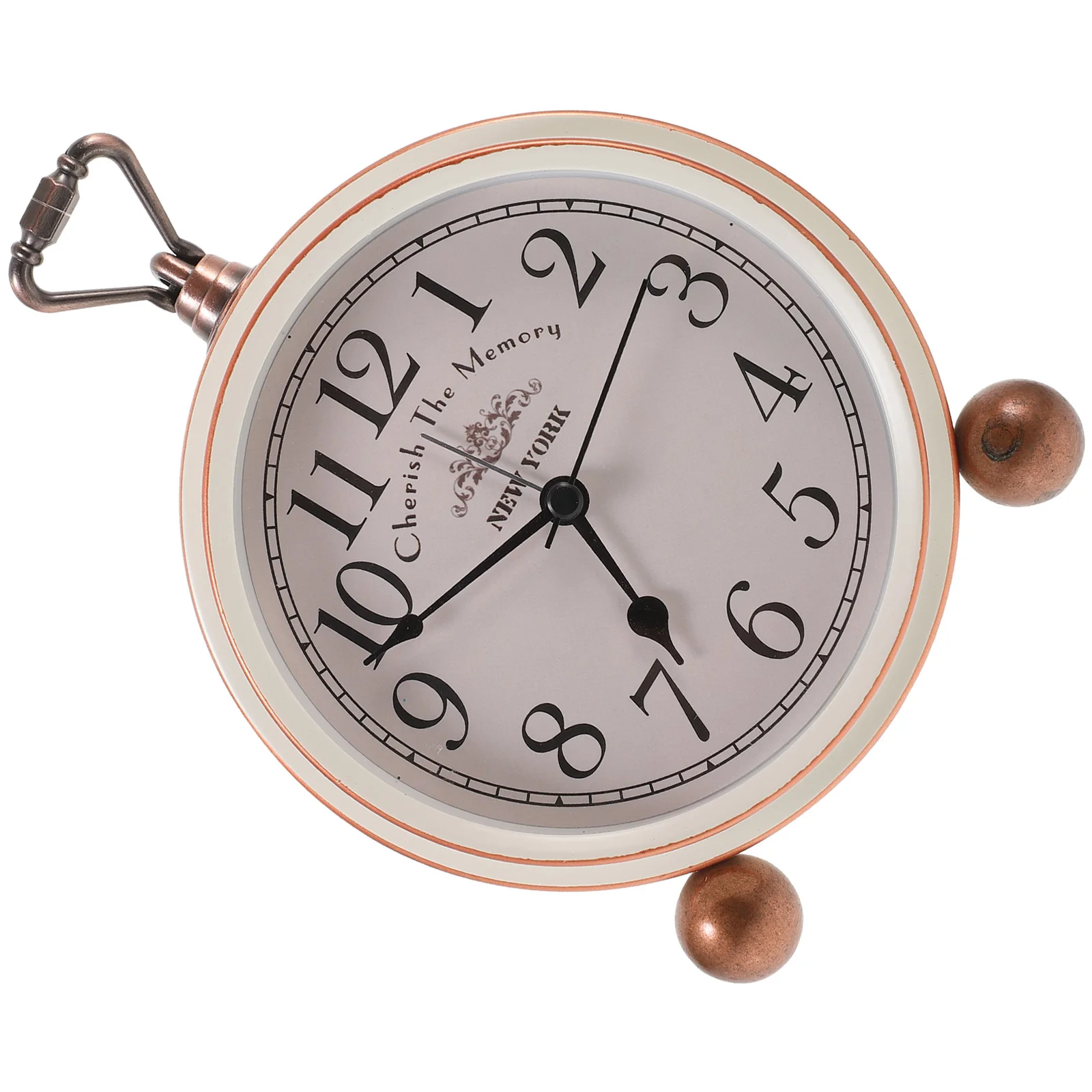 

Retro Alarm Clock Vintage Bedside Mute Desktop Quartz Tabletop Student Milk White Clear Time Scale Bedroom Office Decor Simple