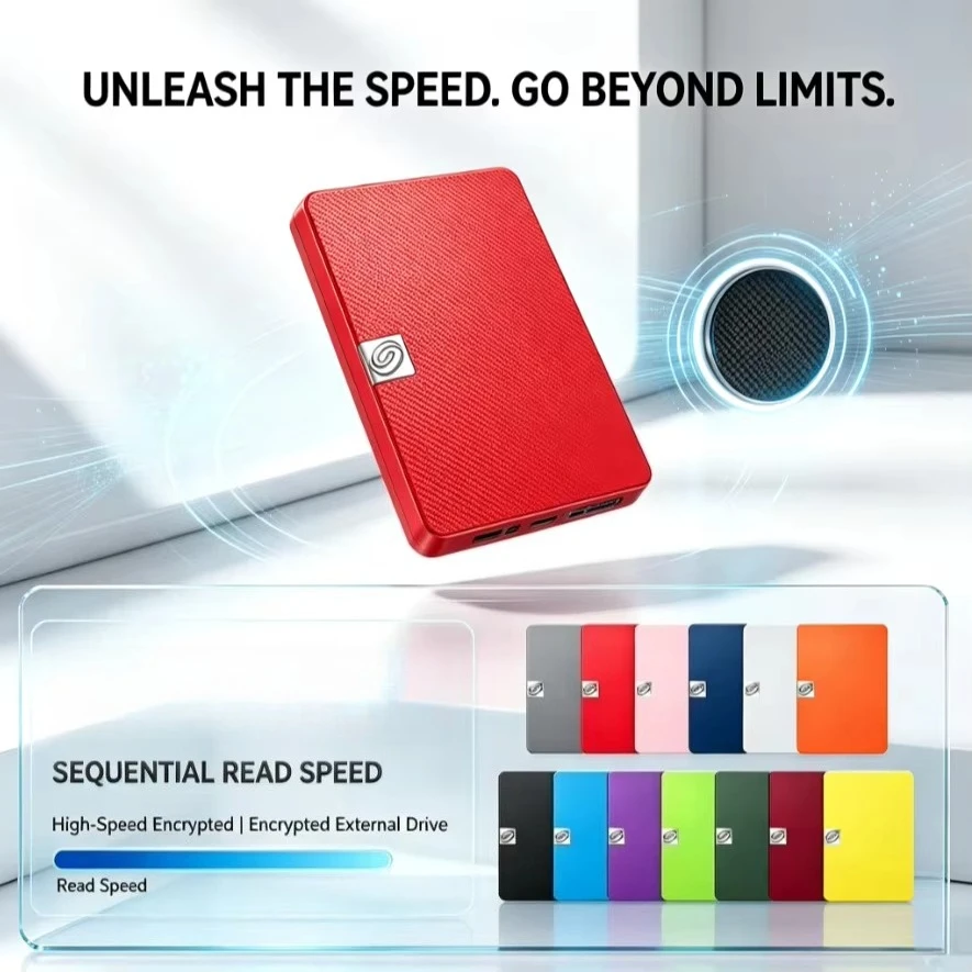 [Brand+] High Speed Portable External Hard Drive Gary Red Purple Expansion Disk Compatible with Windows Laptop PC Data Backup