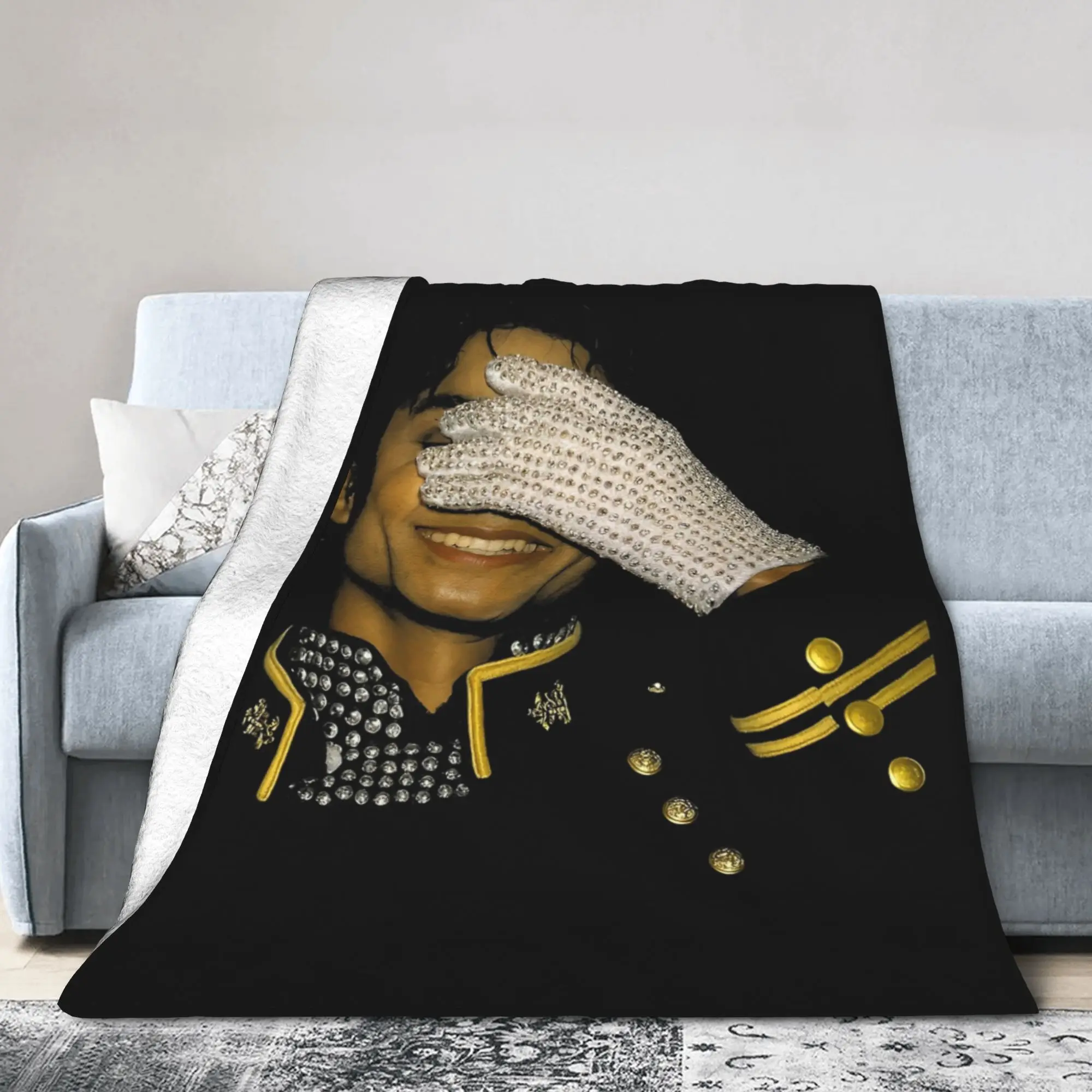 MJ Glove Vintage Michael Jackson Blankets Coral Fleece Plush Textile Decor Breathable Throw Blankets Bedding Travel Bedspreads