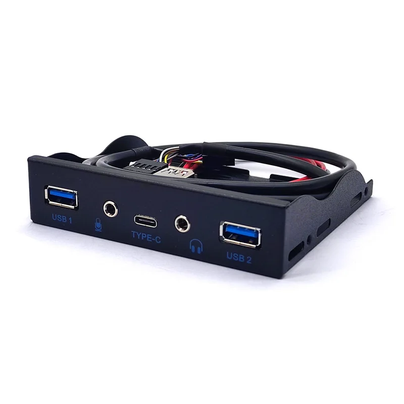 USB3.1 TYPE-C floppy drive audio panel 3.5 inch HUB 19PIN to C-TYPE front and back plug