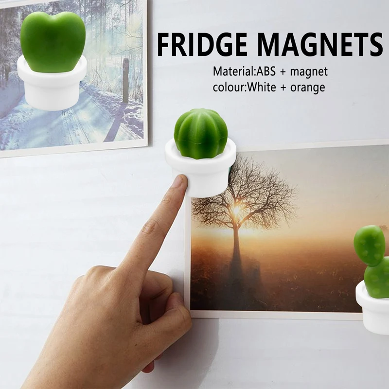 New 12 Pcs Cute Cactus Refrigerator Magnets,Decorative Fridge Magnet Locker Magnet,Dry Erase Board Magnet,Perfect Fridge Magnets