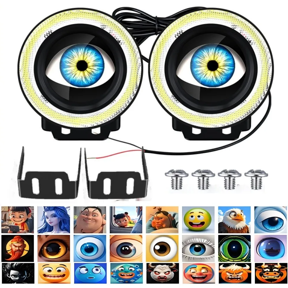 

LED Devil Eyes for Fog Light Dynamic HeadLamps Angel Eyes lamp Waterproof Headlight 82 Modes Devil Eyes Retrofit Kit