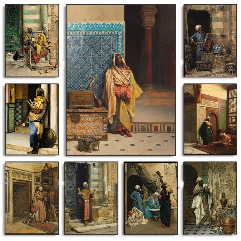 Ludwig deutsch berühmte orientalische Kunst Maler Kunstwerk Poster Leinwand Malerei Wand kunst Vintage Figur Bild für Raum Büro Dekor