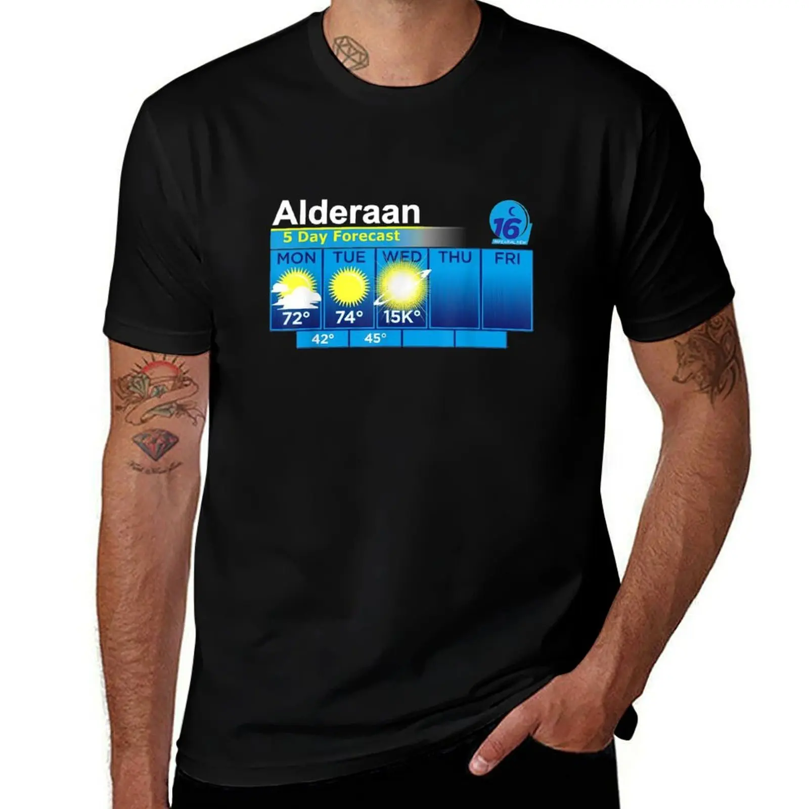قمصان تي شيرت قميص قطن 100% لـ Alderaan-5-Day-Forecast-Funny-Weather-Forecast men t men man