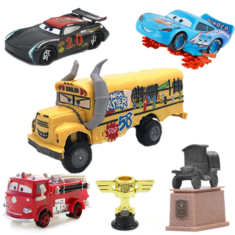 Disney Pixar Cars 2 3 Miss Fritter Lightning McQueen  Vehicle Car Toy Brithday Gift for Boy Children