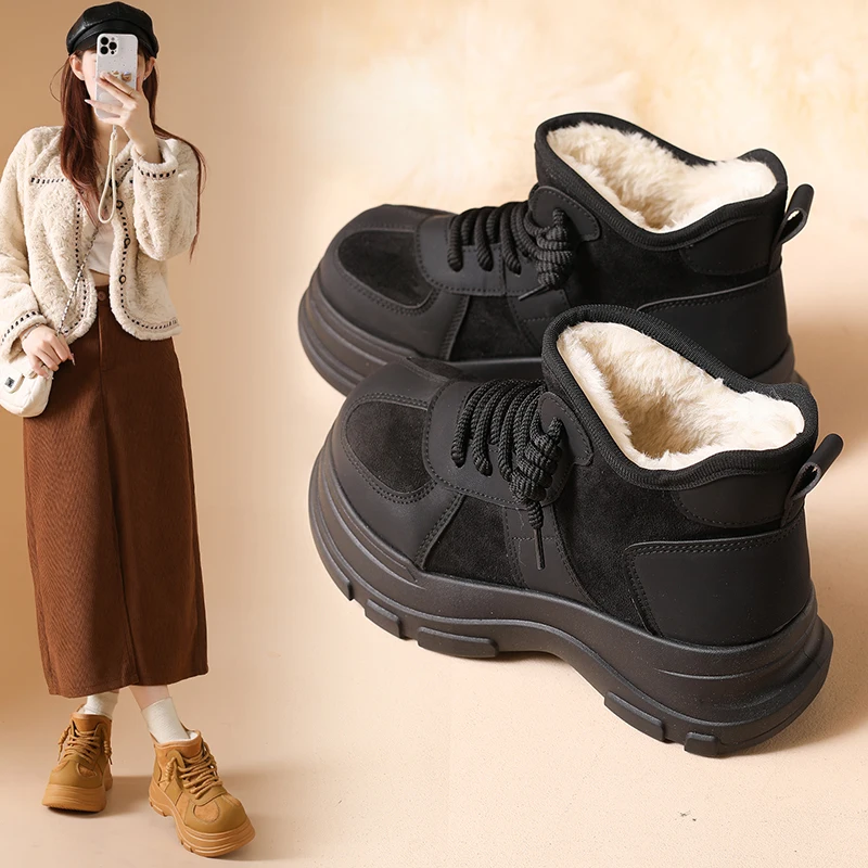 

Capybara snow boots, thick-soled warm round-toe cotton boots, M03-1