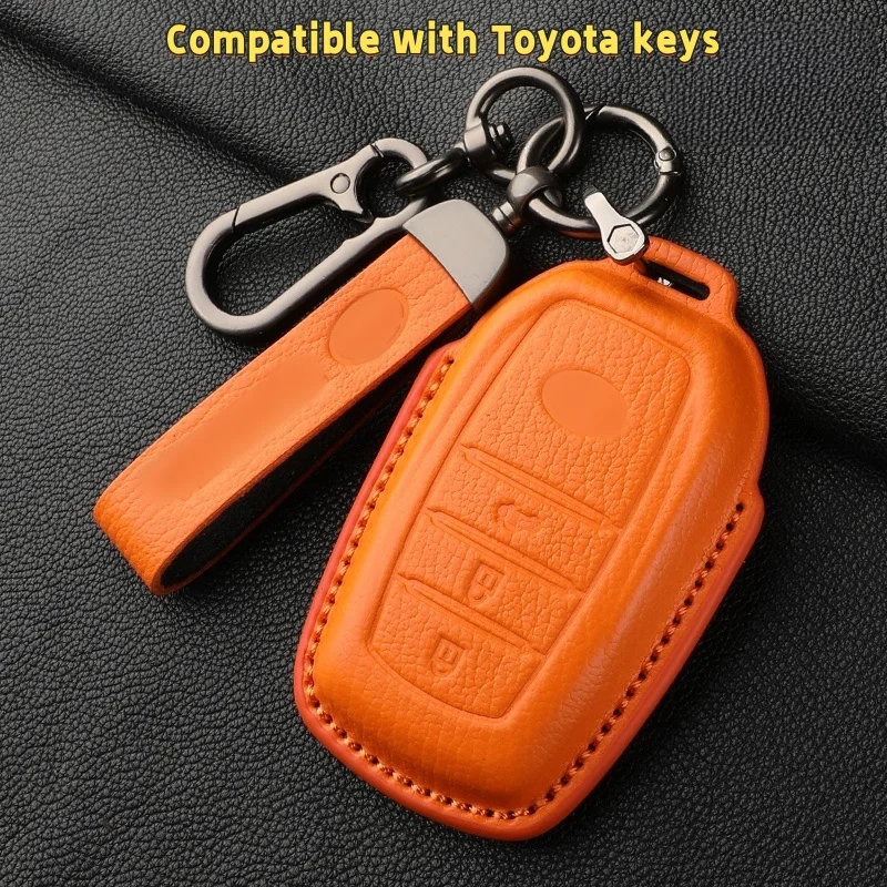 

For Toyota Corolla all-inclusive leather key set, Flanda, Camry, Veranda, Highlander goatskin keychain