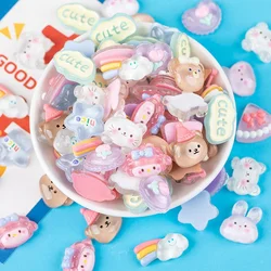 10pcs Rainbow Bear Hole Shoe Charms Accessories Shoe Buckle Cute Little Animal Shoe Flower DIY Shoes Decor/Not including shoes