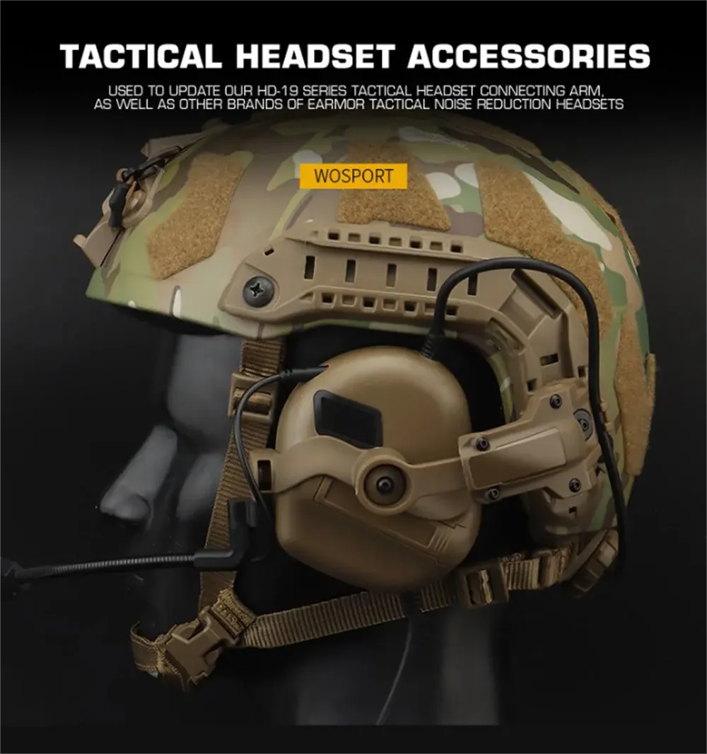 New  Headset Rail Mount Tactical Helmet Rails Bracket GEN 5 For Fast OPS Wendy M-LOK Adapter Noise Cancelling Headphones