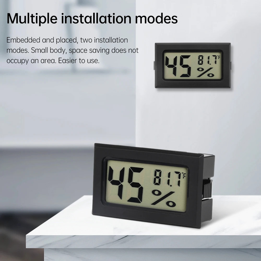 Digital LCD Indoor Convenient Temperature Sensor Humidity Meter -20℃~60℃ 20%RH~99%RH Thermometer Hygrometer Gauge ℃/℉ Switchable