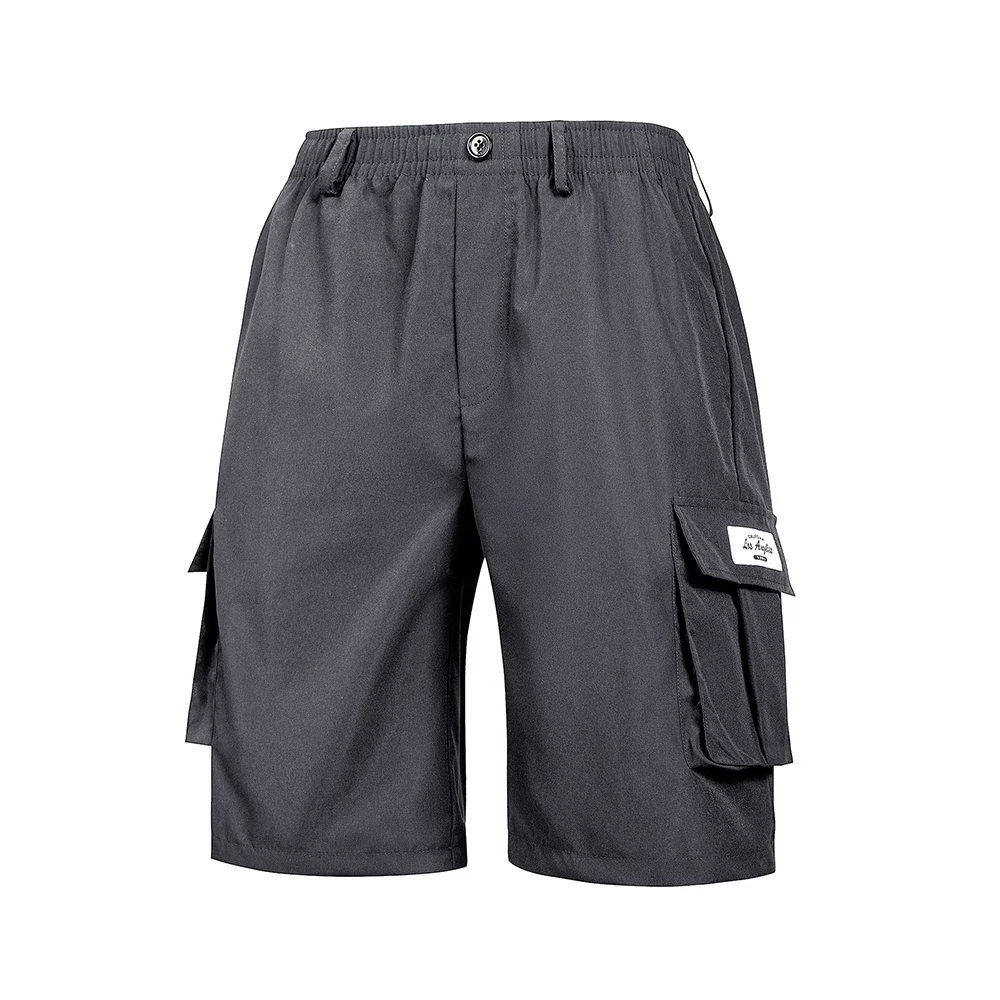 Celana Pendek Kargo Pria Musim Panas Celana Pinggang Elastis Banyak Saku Kasual Kualitas Tinggi Celana Pendek Pantai Sejuk Jogging Atletik Solid