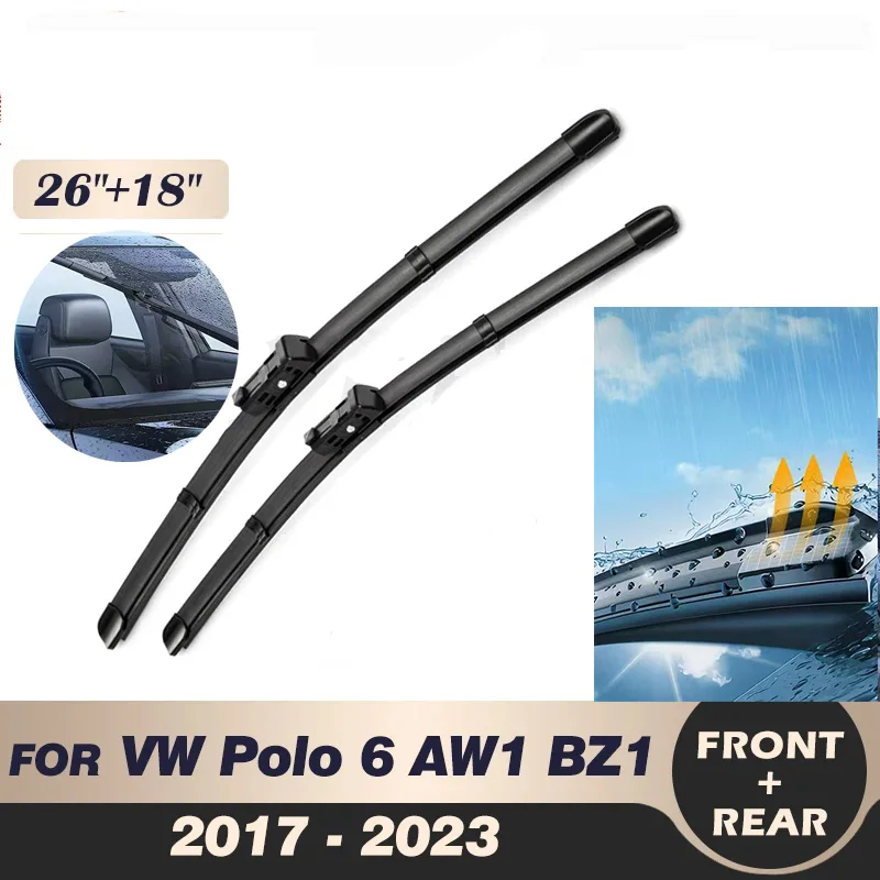

Wiper Front Wiper Blades Set For VW Polo 6 AW1 BZ1 2017 - 2023 2018 2019 2020 Windshield Windscreen Window 26"+18