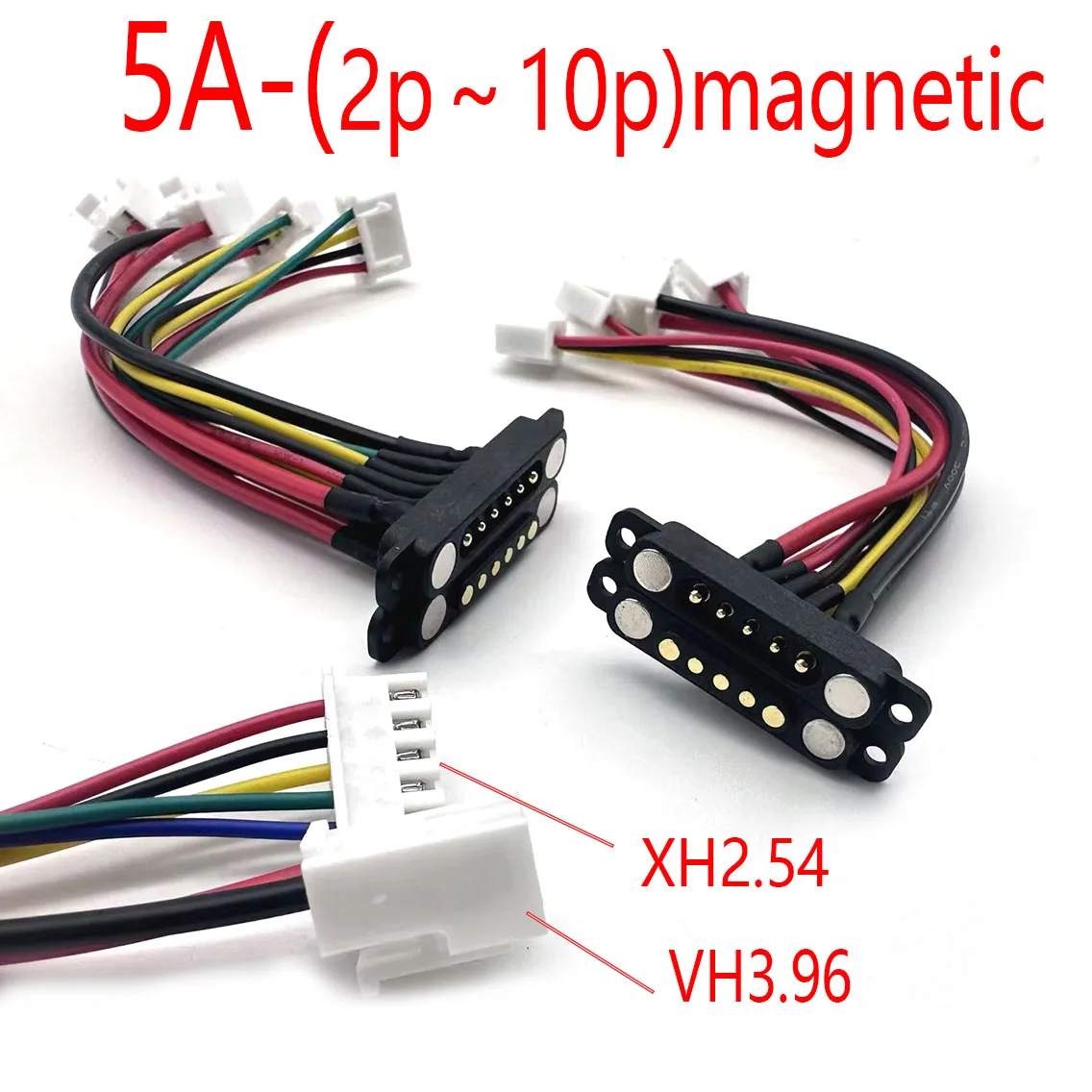 1 Pair 5A Magnetic Pogo Pin VH3.96 XH2.54 Plug Socket Extend Cable Connector 2 3 4 5 6 7 8 9 10Pin Male Female Adapter