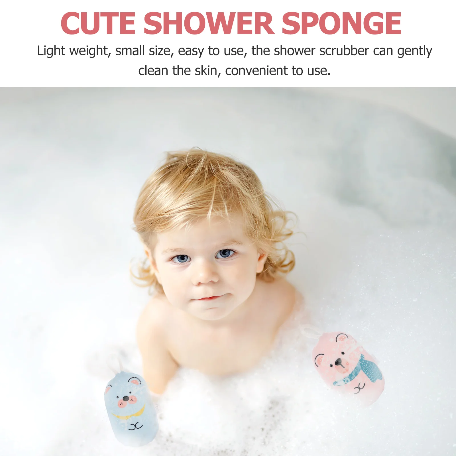 

2Pcs Bath Sponges Bear Shape Soft Exfoliating Shower Scrubber Body Wash Sponge for Sponge for Bathing