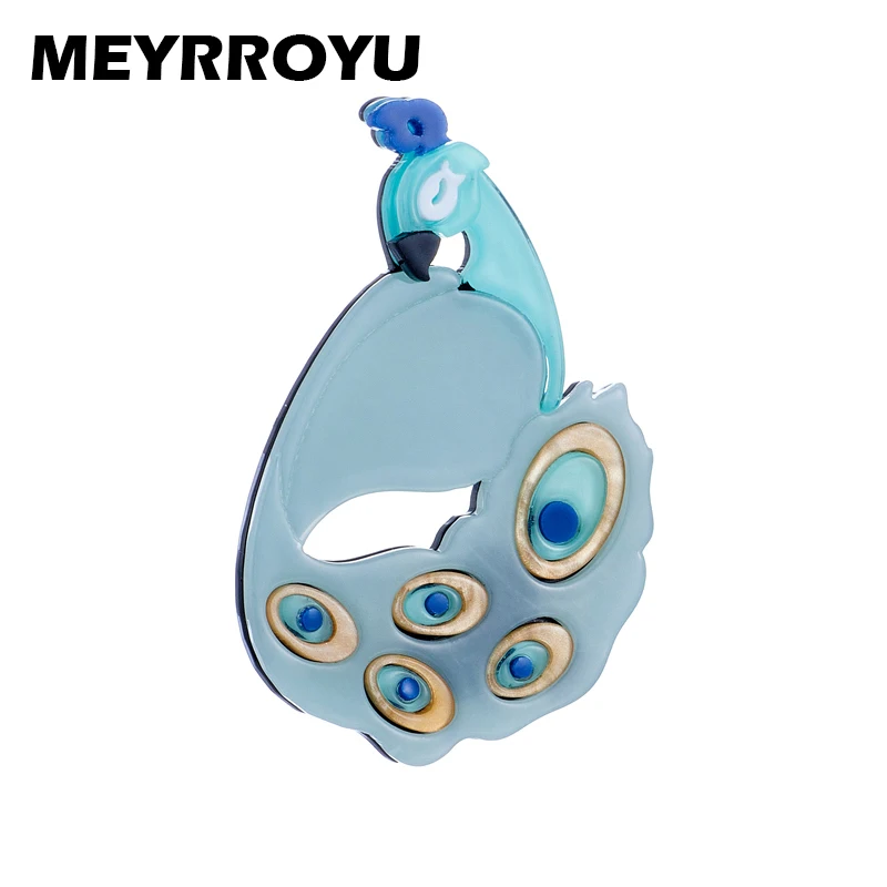 MEYRROYU Acrylic Material Women's Stylish Brooch High Quality Peacock Shape Women Brooches Dropshipping Wholesale Girls Jewelry