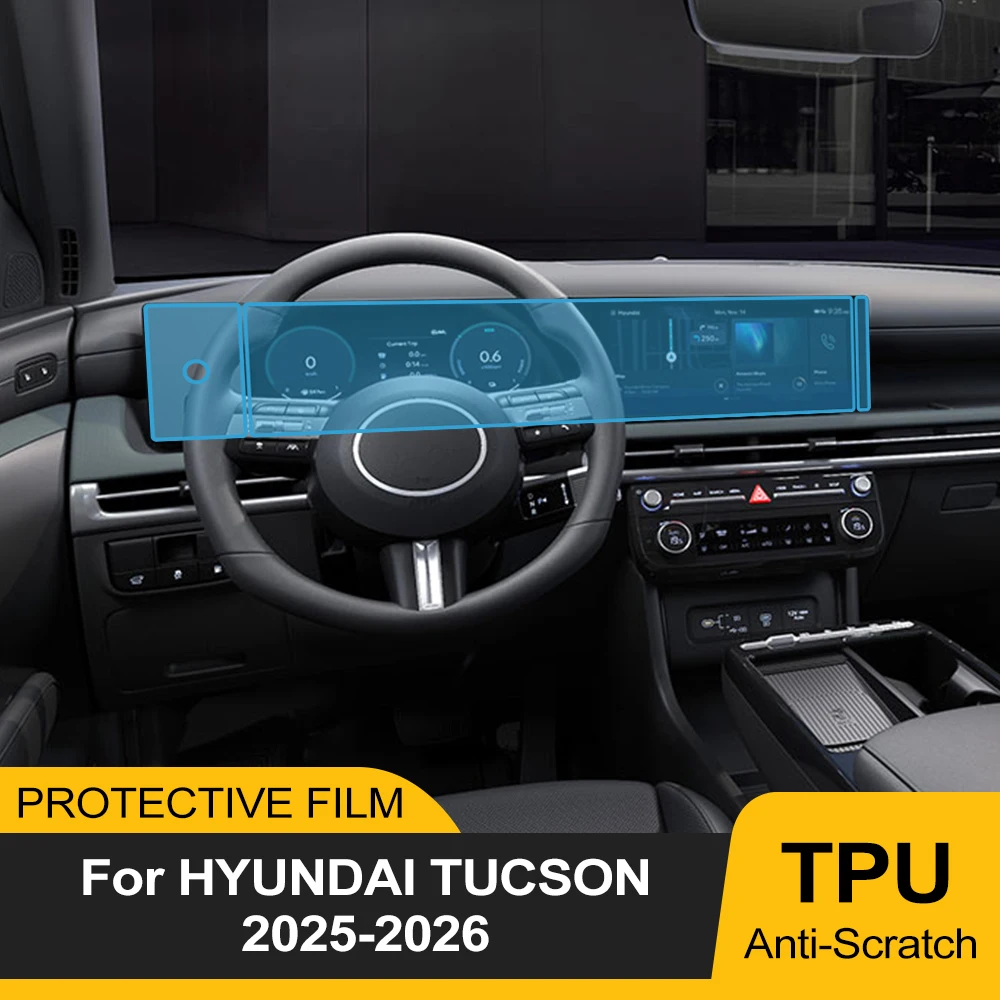 Für Hyundai Tucson 2025 2026 Vorgeschnittene TPU-Armaturenbrett-Displayschutzfolie Kratzfeste Transparente GPS-Navigations-PPF-Aufkleber