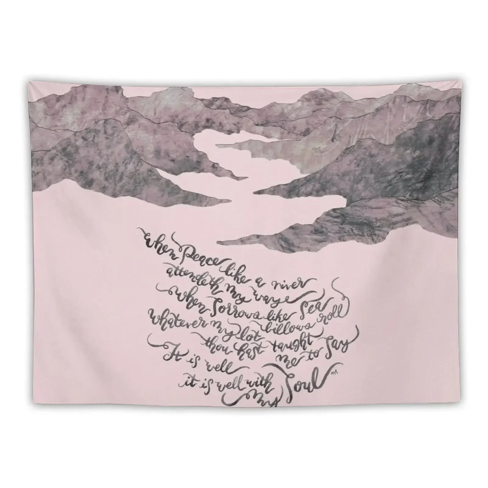 

It Is Well With My Soul - pink&grey Tapestry Decoration For Bedroom Wall Carpet Tapestry