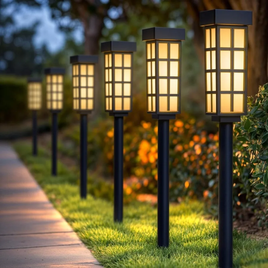 

24 солнечных фонаря для улицы, 8 шт. ярких садовых фонарей с автоматическим включением и выключением IP65, солнечные фонари, уличные водонепроницаемые садовые лампы