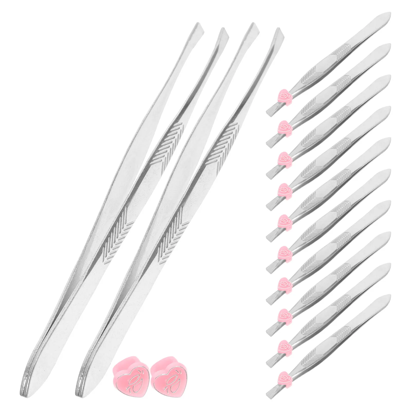 

24pcs Stainless Steel Arrow Pattern Eyebrow Clip Heart Shape Buckle Eyebrow Tweezers Multi-functional Eyebrow Tweezers