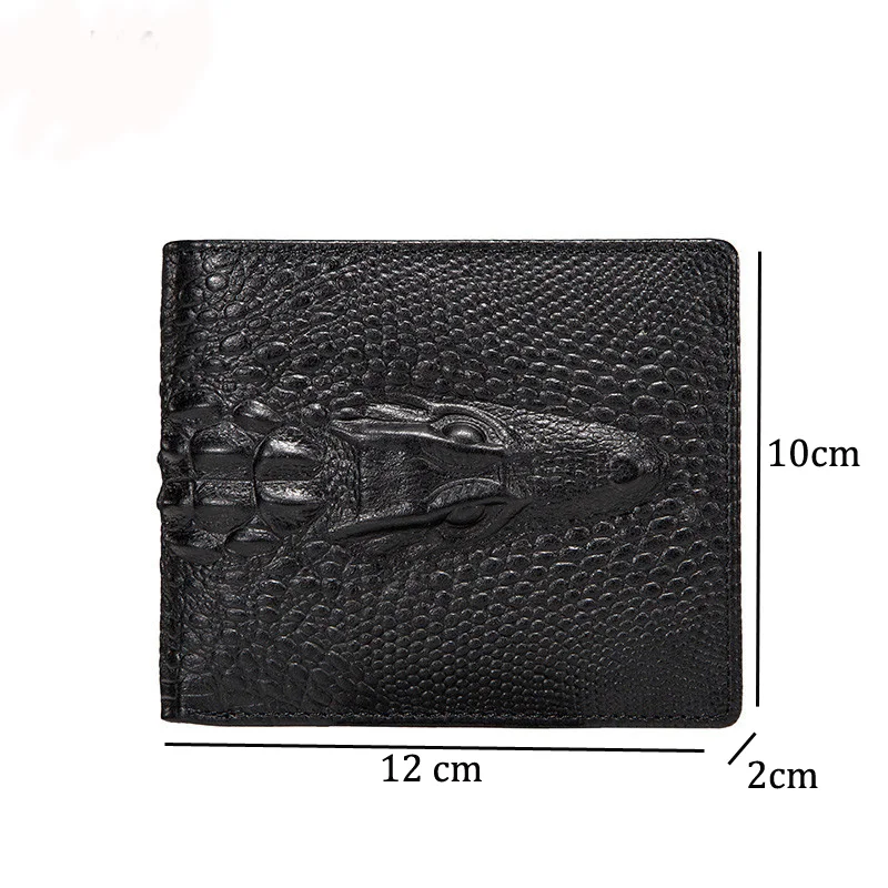 crocodile pattern men's wallet genuine leather vintage coin purse money bag card holder design luxury 4223