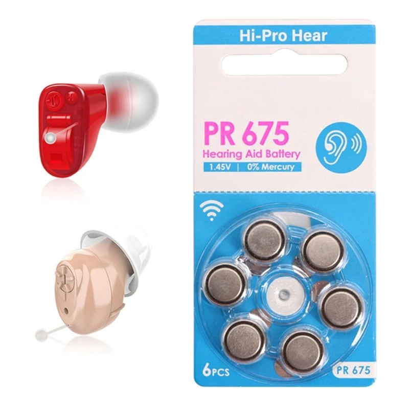 6/30/60Pc PR675 A675 Button Cell High Energy Density Zinc Manganese Batteries Coin Cells Battery 580mAh for Hearing Aids