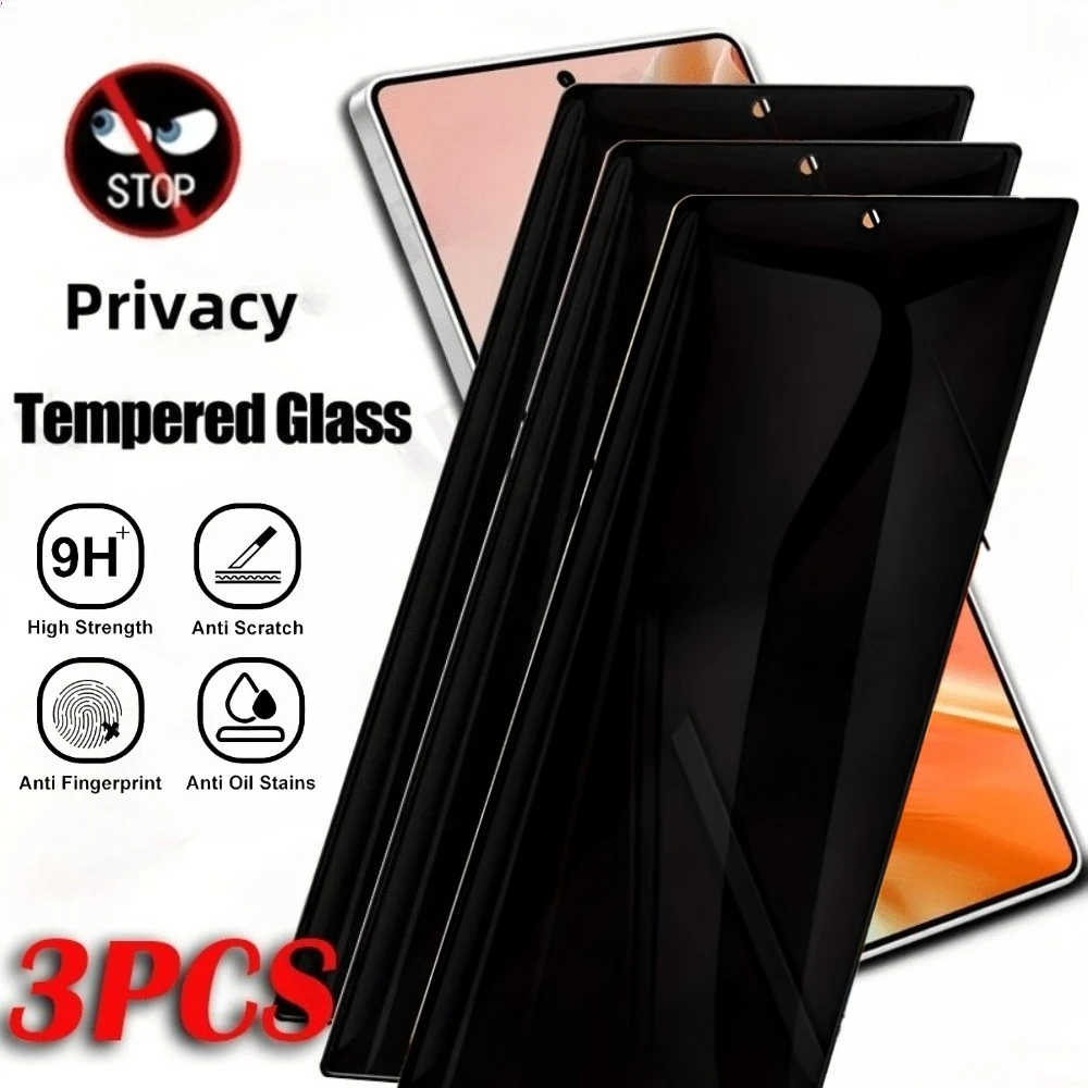 

Защитная пленка на весь экран (3 шт.) для Samsung Galaxy S26 S25 S24 Ultra S23 S22 S21 Plus S25 S24 FE, антишпионская, из закаленного стекла, с защитой от царапин