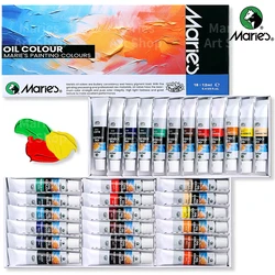 Marie's Artists' Oil Paint Set,12/18 Vibrant Colors,Rich Pigments Oil Based Paint Kit of 12ml/0.4floz Tube for Canvas,Paper
