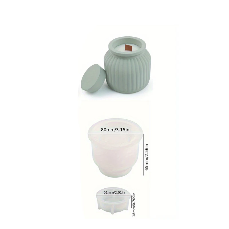 Nordic Style Vase Silicone Mold DIY Striped Water Ripple Candle Holder Epoxy Resin Gypsum Concrete Molds Home Decor