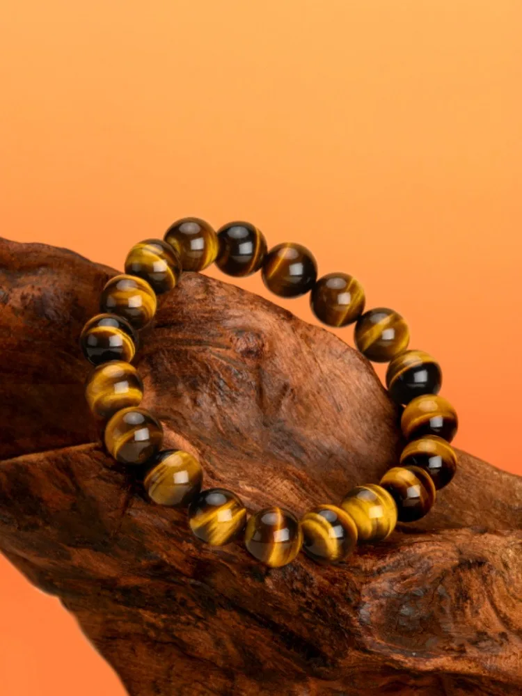 Kirykle Fashion Tiger Eye Bangles Men 4-12mm Natural Energy Stone Beads Reiki Healing Bracelets for Women Jewelry Pulseras Gift