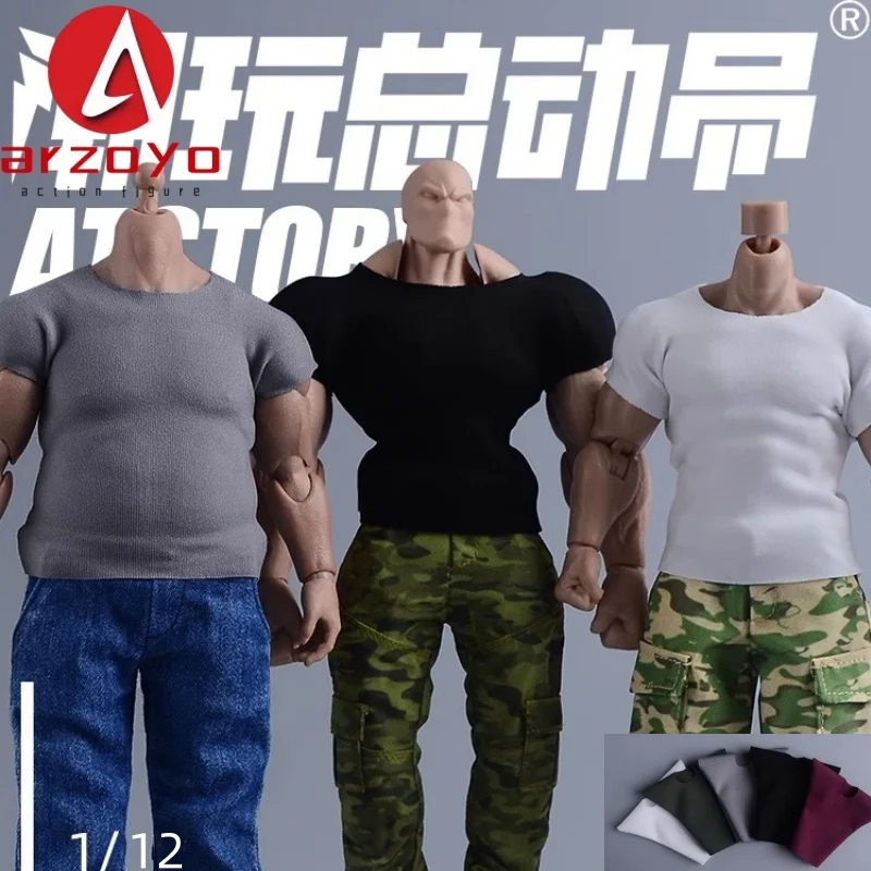 1/12 Scale Tight T-shirt Fitness Clothes Model for 6 '' Romankey USM003 AD01 NT-03 Super Strong Male Soldiers Action Figure