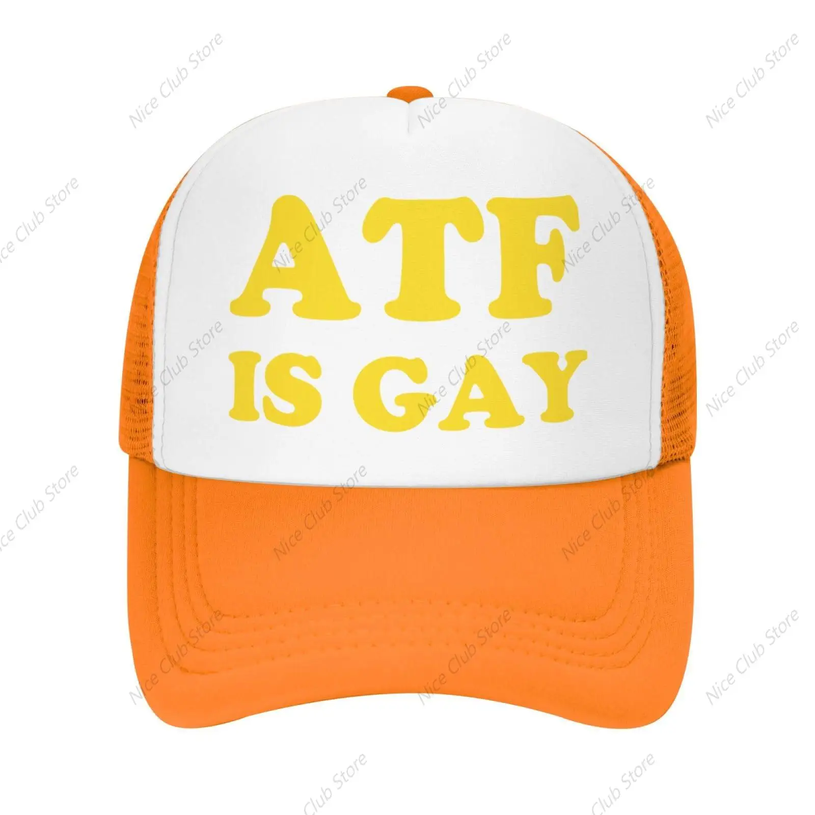 A.T.F is Gay-Trucker Hats Men Women Funny -Humor Gag Gift Joke- Vintage Baseball Caps Adults Party Hats