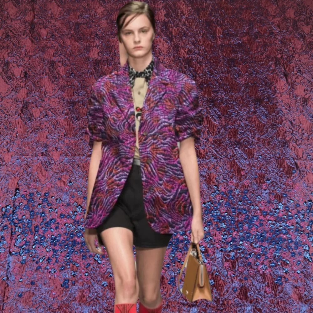 

Жаккардовая парчовая ткань с золотой линией, весна-лето, платье с нерегулярной текстурой, ветровка, куртка, дизайнерская одежда для шитья ткани