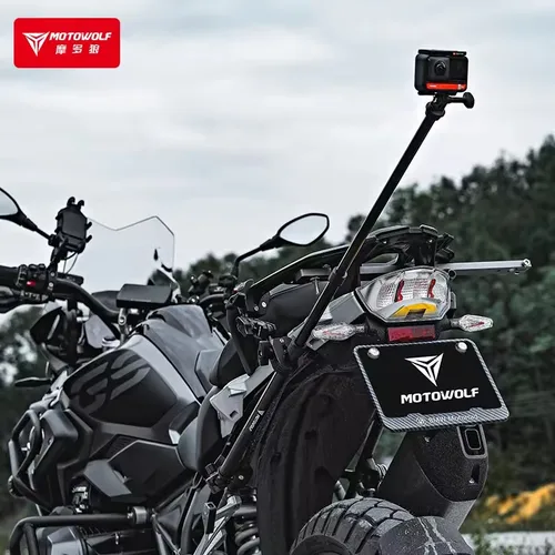 Imagen 2 del producto Soporte de grabación para motocicleta GoPro, palo de Selfie para cámara de conducción al aire libre, multifuncional