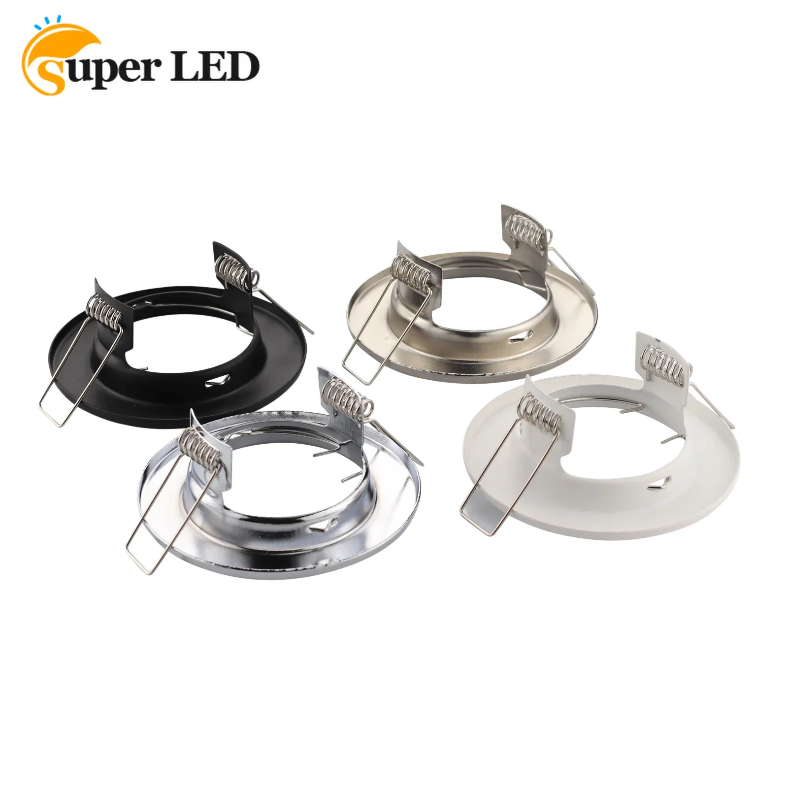 

Round Nickel Recessed Ceiling Downlight Holder 60mm Metal non-adjustable Housing Frame for GU10 MR16 E27 Bulb