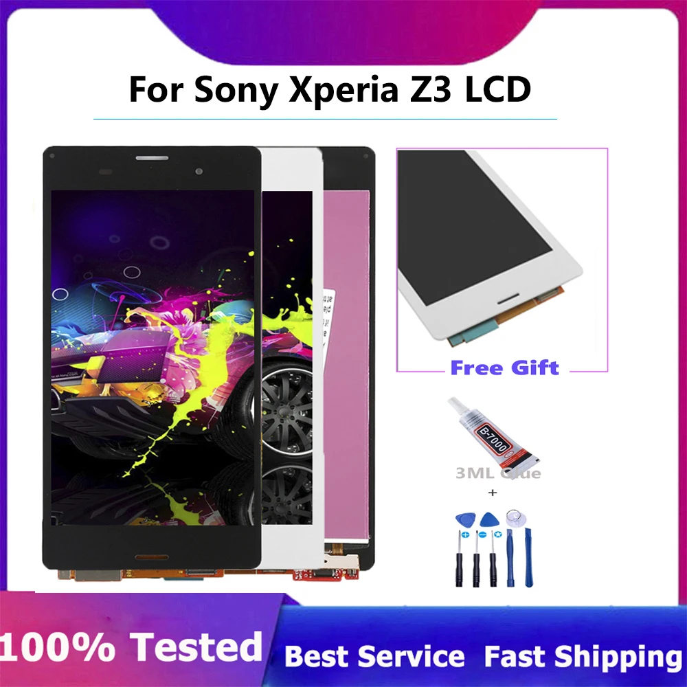 

Протестировано для Sony Xperia Z3 ЖК-дисплей L55t D6603 D6643 D6653 Дисплей с цифровым преобразователем сенсорного экрана Z3 ЖК-дисплей для Sony z3 замена дисплея