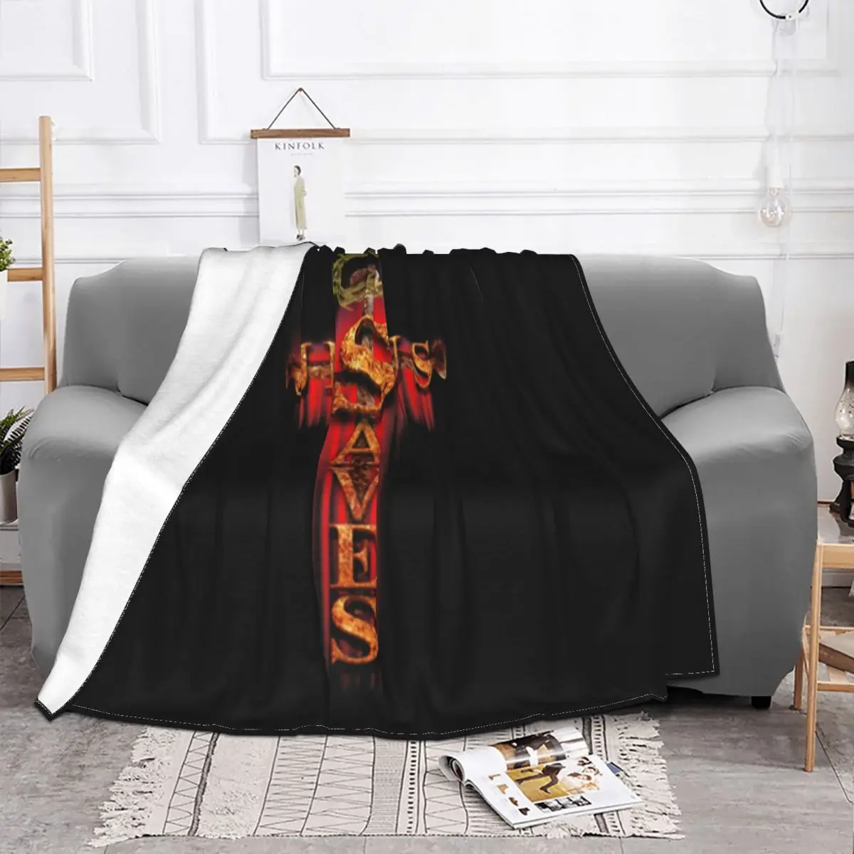 Christ Cross Jesus Saves Fly Fishing Graphic Letter New Arrival Designs Text Plus Size Hot Any Logo Designing Throw Blanket