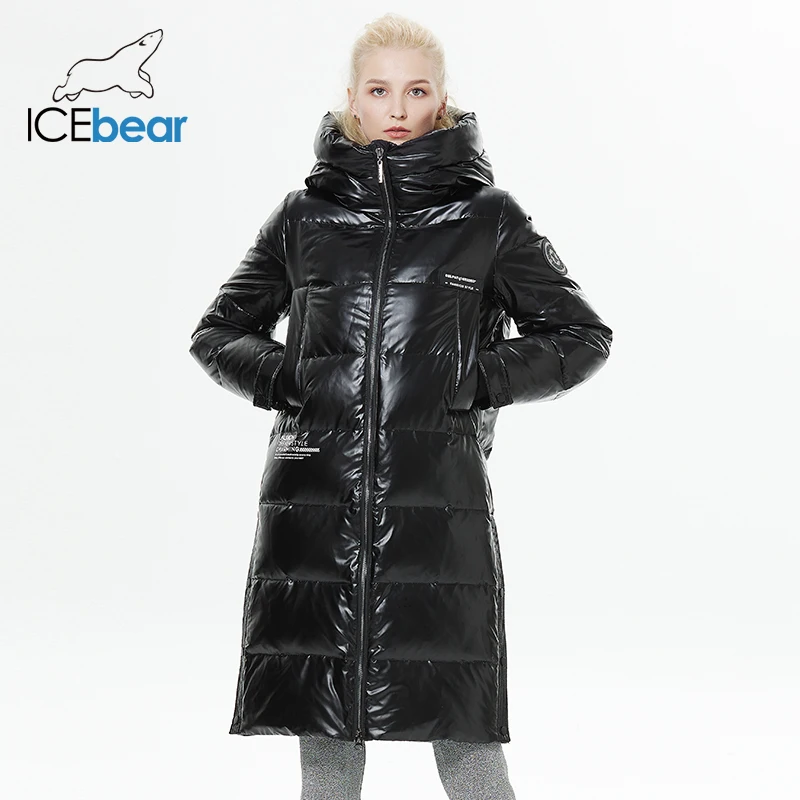 Imagem -04 - Icebear-jaqueta Alongada para Senhoras Jaqueta Elegante Acima do Joelho Novo Estilo Gwy22527d Inverno 2023