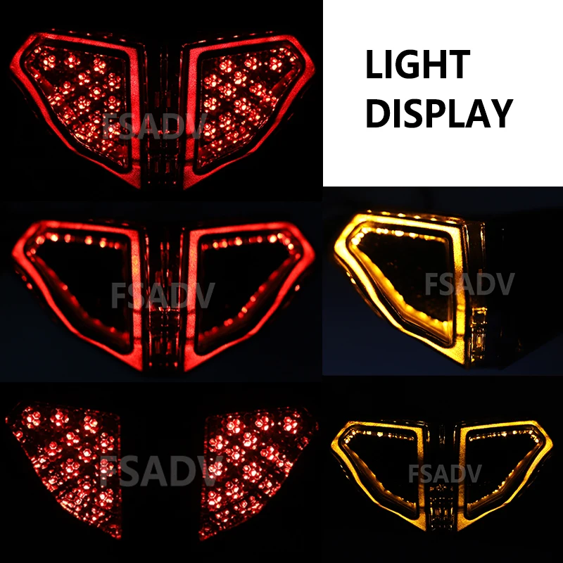 For DUCATI 848 EVO 1098 1198 R/S 2007-2015 Motorcycle Rear Tail Light Brake Turn Signals Integrated LED Light