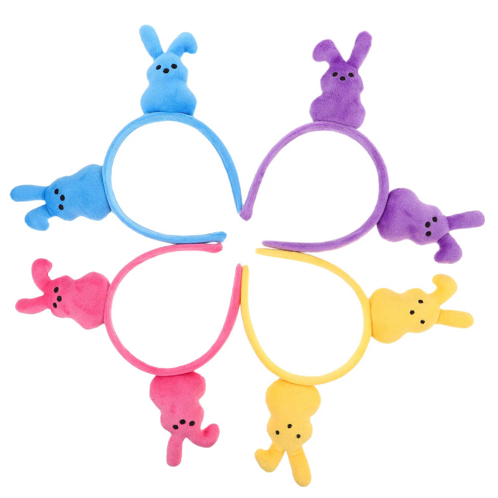 

Набор из 4 мягких и удобных повязок на голову в виде кроликов для детей и взрослых: аксессуары для дня рождения, детского праздника, Пасхи, весенней вечеринки