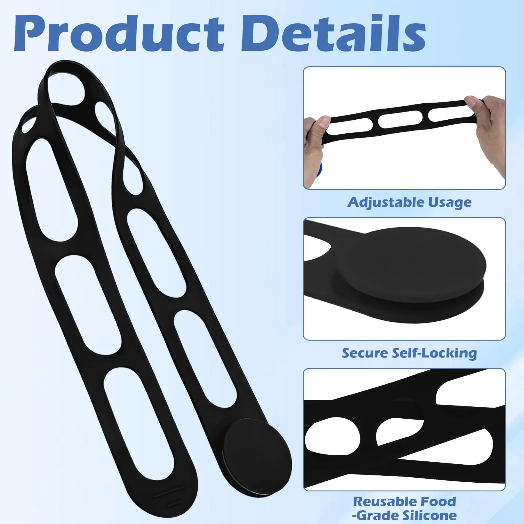 Reusable Pot Lid Holder for Lunch Box Strap Universal Lid Strap Silicone Elastic Band Silicone Latch Strap for Slow Cooker Lid