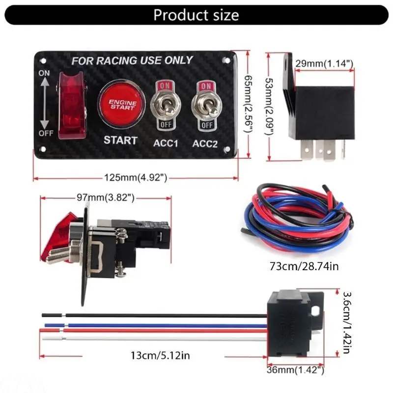G7NA Zündsteuerpult, Push-Start-LED-Kippschalter mit LED-Anzeige für wettbewerbsfähige Enthusiasten, LKW, Boote, Wohnmobile – Detail 7