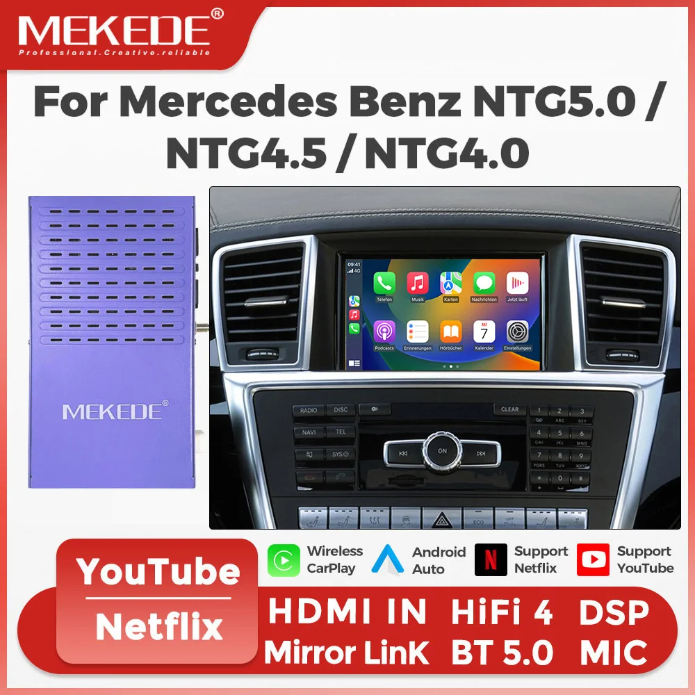 MEKEDE Kabelloses Carplay Android Auto für Benz NTG4.0 NTG4.5 NTG5.0 System A B C E G V X CLA GLA GLC GLS GLK ML GL GLE Klasse AMT GT W176 W117 W204 W205 W246 W212 W207 W218 W447 X204 X253 W166 X166