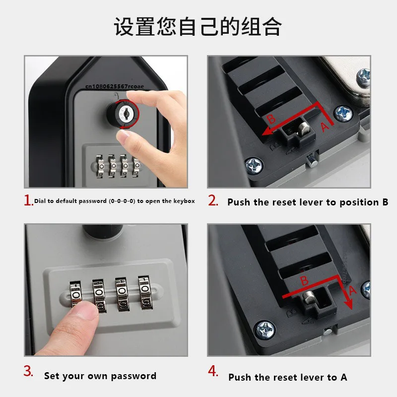 Key Lock Box for Outside Keybox Wall Mounted Key Safe Box Weatherproof 4 Digit Combination Capacity Lockbox for key hiders
