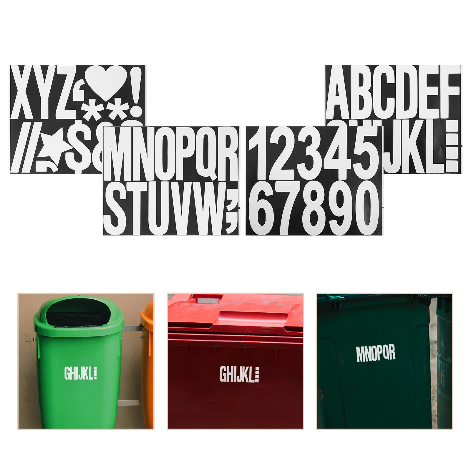 

8pcs Trash Bin Stickers Numbers Letters Diy Pvc Mailbox Labels For Outdoor Indoor Use Adhesive Decals