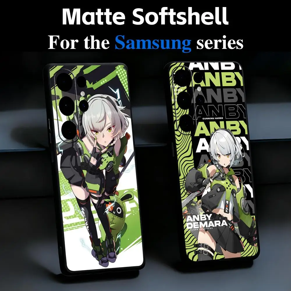ZZZ Popular Anby Demara Phone Case For Samsung Galaxy S26 S25 S24 S23 S22 S21 Plus Ultra Note20 Soft Black