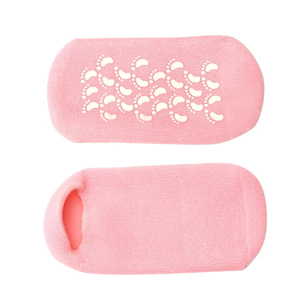 Chaussettes en gel pour femmes, 1 paire, huile essentielle, plante, hydratant, rose, Cfgel