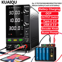 KUAIQU Adjustable DC Power Supply Battery Charger 12V 24V 48V 60V 120V Intelligent Charging,Full Power Auto Stop,DC Lab SMPS