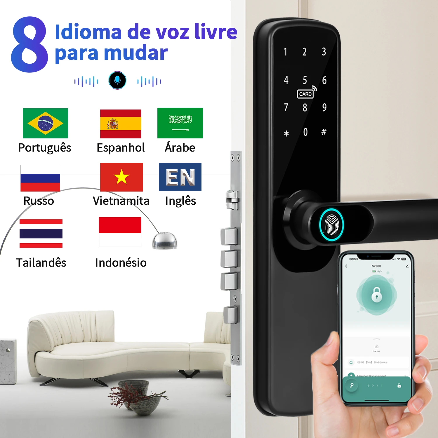 Intelligent WiFi Fechadura Relógio Eletrônico, Do Brasil