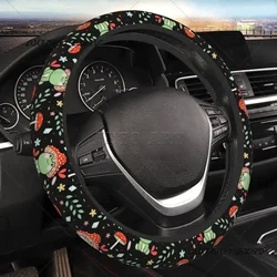 Green Frog Mushroom Steering Wheel Cover Non-Slip Auto Steering Wheel Protector Car Accessories Universal Fit 15 Inches