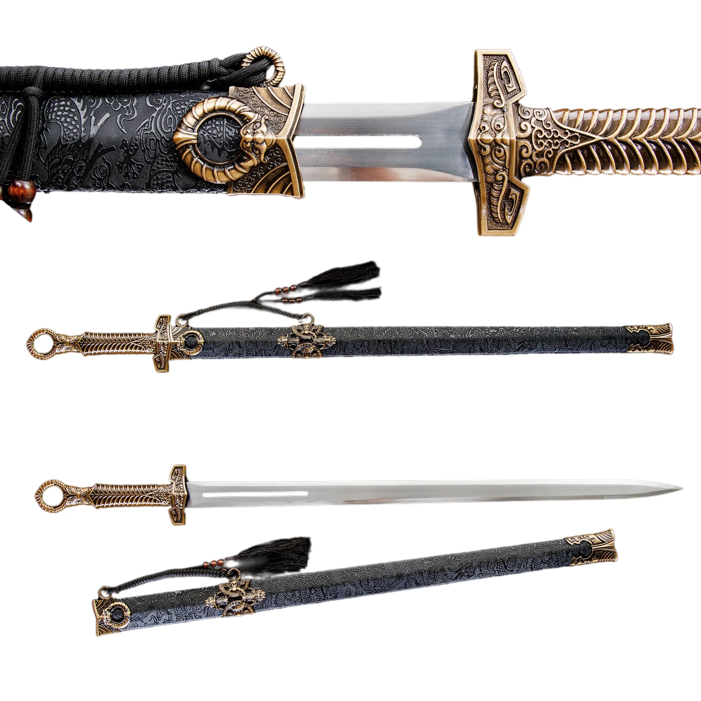 Samurai Sword - Metal Handle  Knight Katana - Gift for Ninja Fighting Training for Martial Arts Combat Preparation - Full Tang